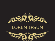 Gold luxury floral vintage monogram decorative logo template