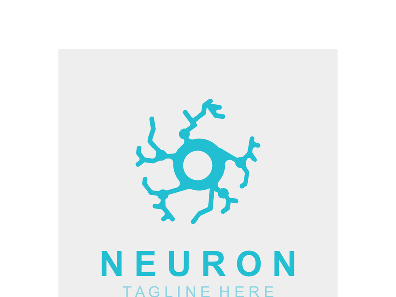 Neuron logo or nerve cell healthy abstract molecule illustration