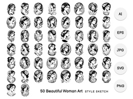Beautiful Woman Art Element Black preview picture