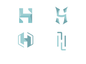 Letter h monogram logo design template preview picture