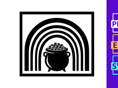 Pot of Gold Under Rainbow