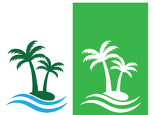 Summer palm tree logo design.
