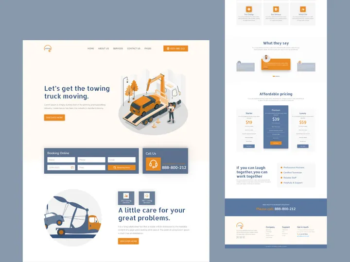 Towing Truck company landing page