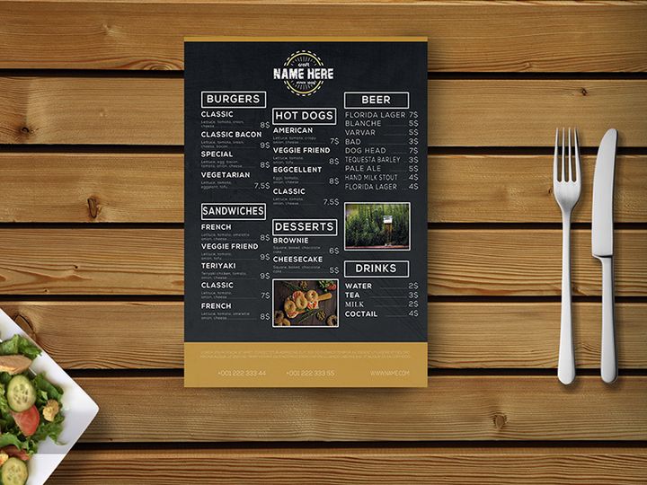 Bar  Restaurant Menu Template