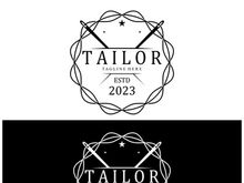 tailor logo icon illustration template combination of buttons for clothes, thread and sewing machine, for clothing product design, convection companies, fashion in vector form