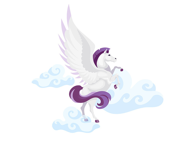 Pegasus flat vector illustration