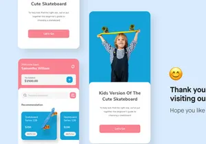 Kids Skateboard Shop Mobile App UI Kit
