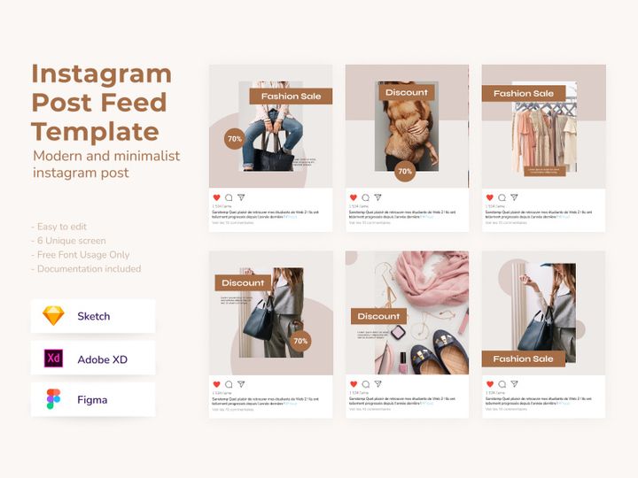 Fashion sale discount instagram post template