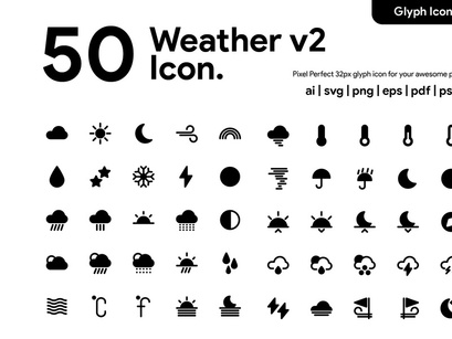 50 Weather v2 Glyph Icon