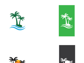 Summer palm tree logo design. preview picture