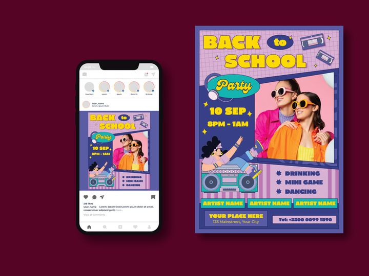 Back To School Party Flyer