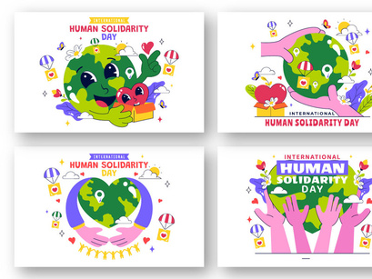 10 International Human Solidarity Day Illustration