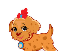 Happy Cute Puppy Cartoon. Portrait Cute Little Dog Vector Illustration Can Be Used for T-shirt Print, Kids Wear Fashion Design. Isolated on White Background.