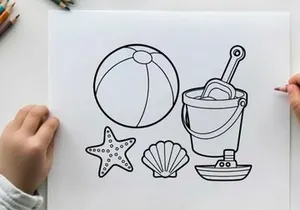 Beach summer essentials flat design vector illustration