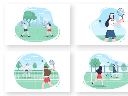 13 Tennis Player Sport Illustration