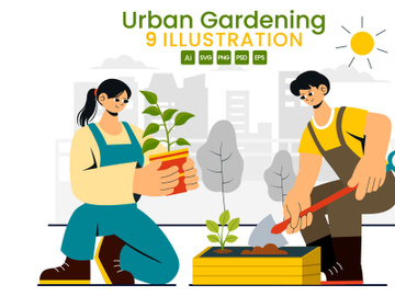 9 Urban Gardening Illustration preview picture