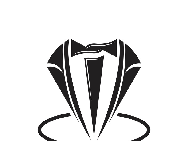 Classic tie icon and suit fashion man logo design