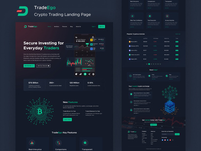 TradeEgo - Crypto Trading Landing Page Figma Template