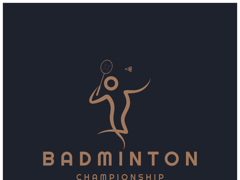Modern Badminton logo design with Dynamic Shuttlecock and Racket, for championship, sport, sports shop, badminton school, business, company, tournament