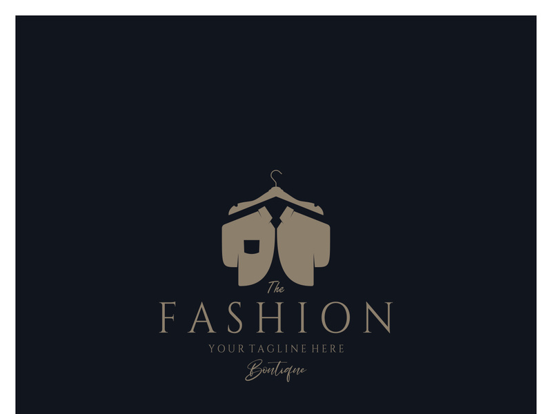 Simple clothes hanger logo details with creative design.for business, boutique, fashion, lifestyle, beauty, wardrobe, wedding dress, clothing store