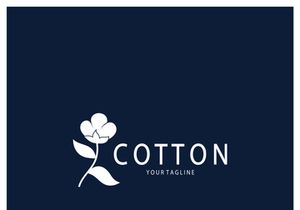 Soft natural organic cotton flower plant logo for cotton plantations, industries,business,textile,clothing and beauty,vector