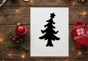 Silhouette of a Christmas Tree for Holiday Season Decorations