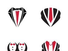 Classic tie icon and suit fashion men logo design