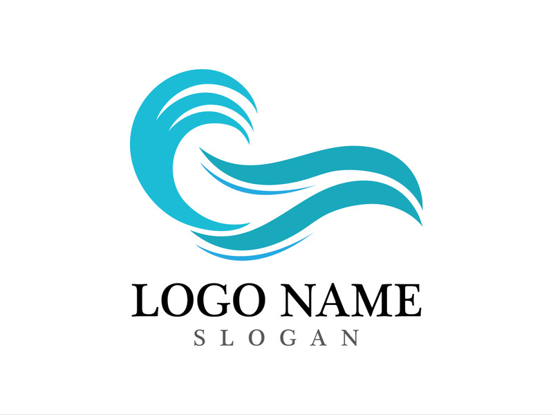 Wave beach vector illustration design logo