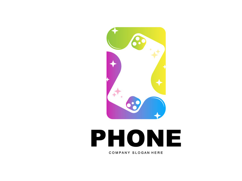 Smartphone Logo, Communication Electronics Vector, Modern Phone Design, For Company Brand Symbol