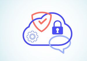 Cloud computing security design concept. Online security and data protection. Vector illustration