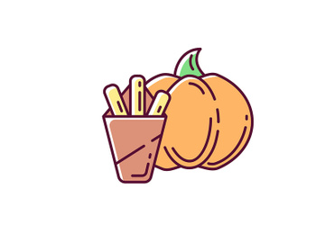 Pumpkin fries RGB color icon preview picture