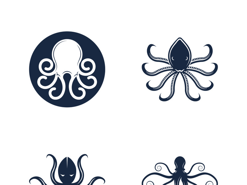Octopus logo vector design and illustration template