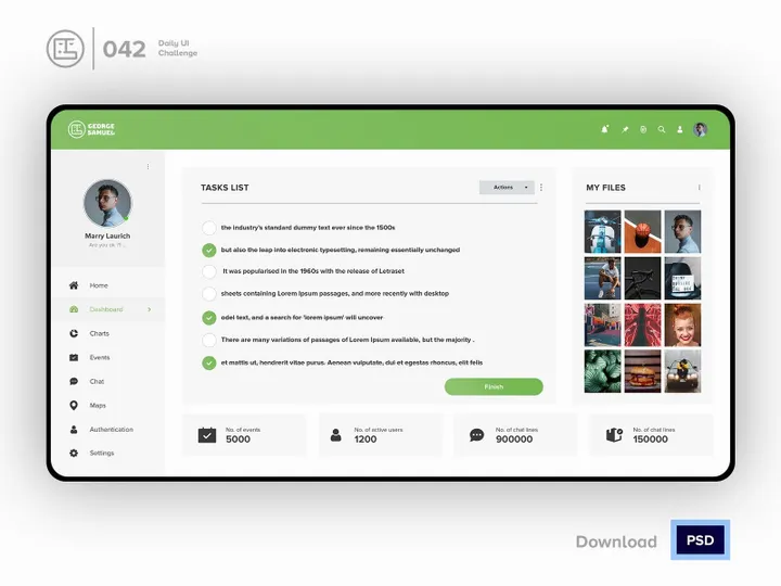 Todo List inside dashboard | Daily UI challenge - Day 042/100