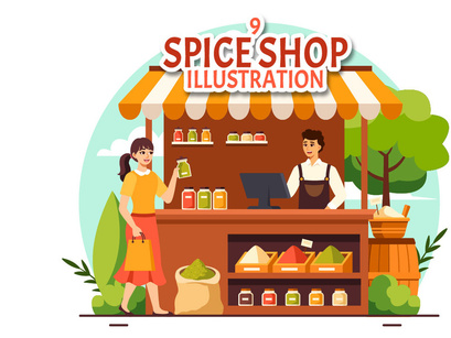 9 Spice Shop and Seasoning Illustration