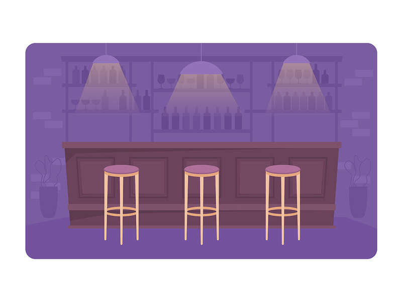 Bar arrangement 2D vector isolated illustration