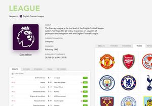 Free UI Kit – Football Scores Website