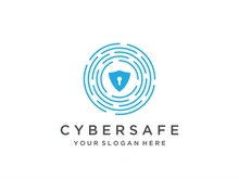 Creative design of technology digital cyber security logo with modern shield and key protection concept. Logo for business, digital and technology.