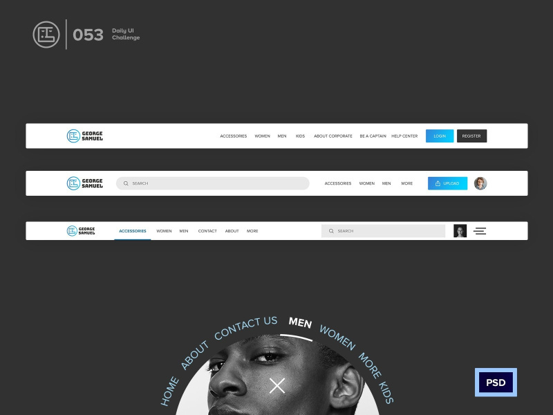Header Navigation | Daily UI challenge - 053/100