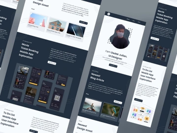 Personal Website UI Kit for Figma - 3 Responsive Screen Designs preview picture