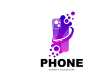 Smartphone Logo, Communication Electronics Vector, Modern Phone Design, For Company Brand Symbol