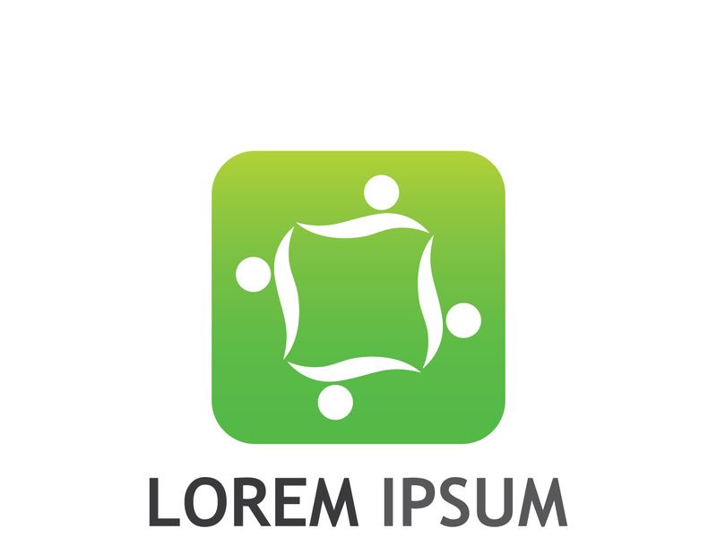 Community of people logo design with creative idea.