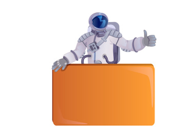 Astronaut flat cartoon vector illustration preview picture