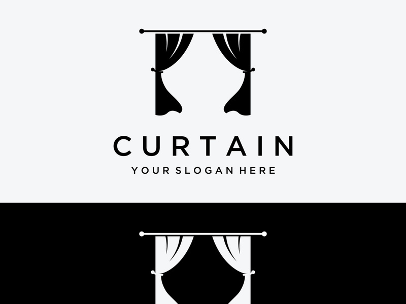 Creative luxury curtain or curtain logo for Theatre, home,hotel and apartment.