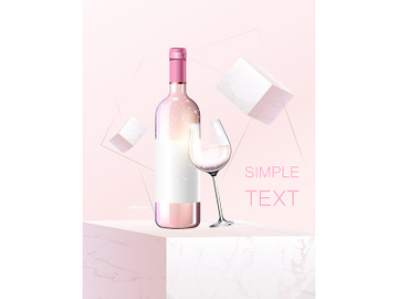 Rose wine realistic product vector design preview picture