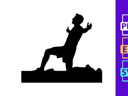 A silhouette of a man in a dynamic yoga pose outdoors