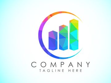 Imagen de vista previa de Plantilla vectorial de diseño de logo de finanzas y contabilidad en estilo low poly, logo de finanzas empresariales