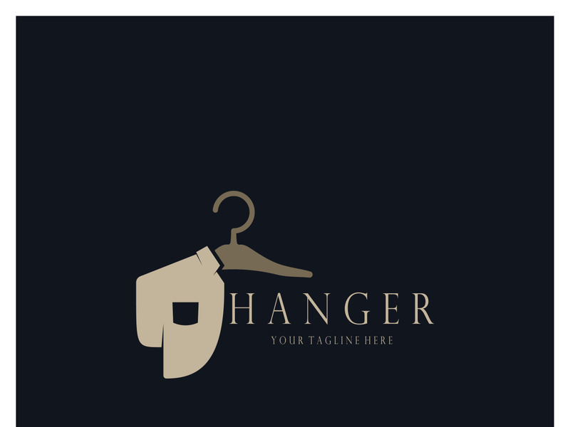 Simple clothes hanger logo details with creative design.for business, boutique, fashion, lifestyle, beauty, wardrobe, wedding dress, clothing store