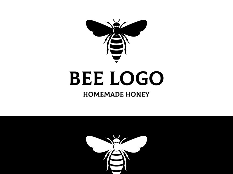 Vintage honey bee logo.