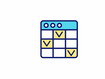 Task scheduling animated linear, RGB color, gradient vector icons set