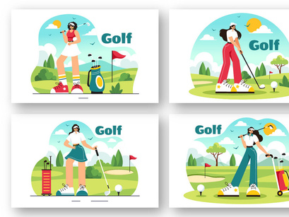 10 Golf Sport Illustration